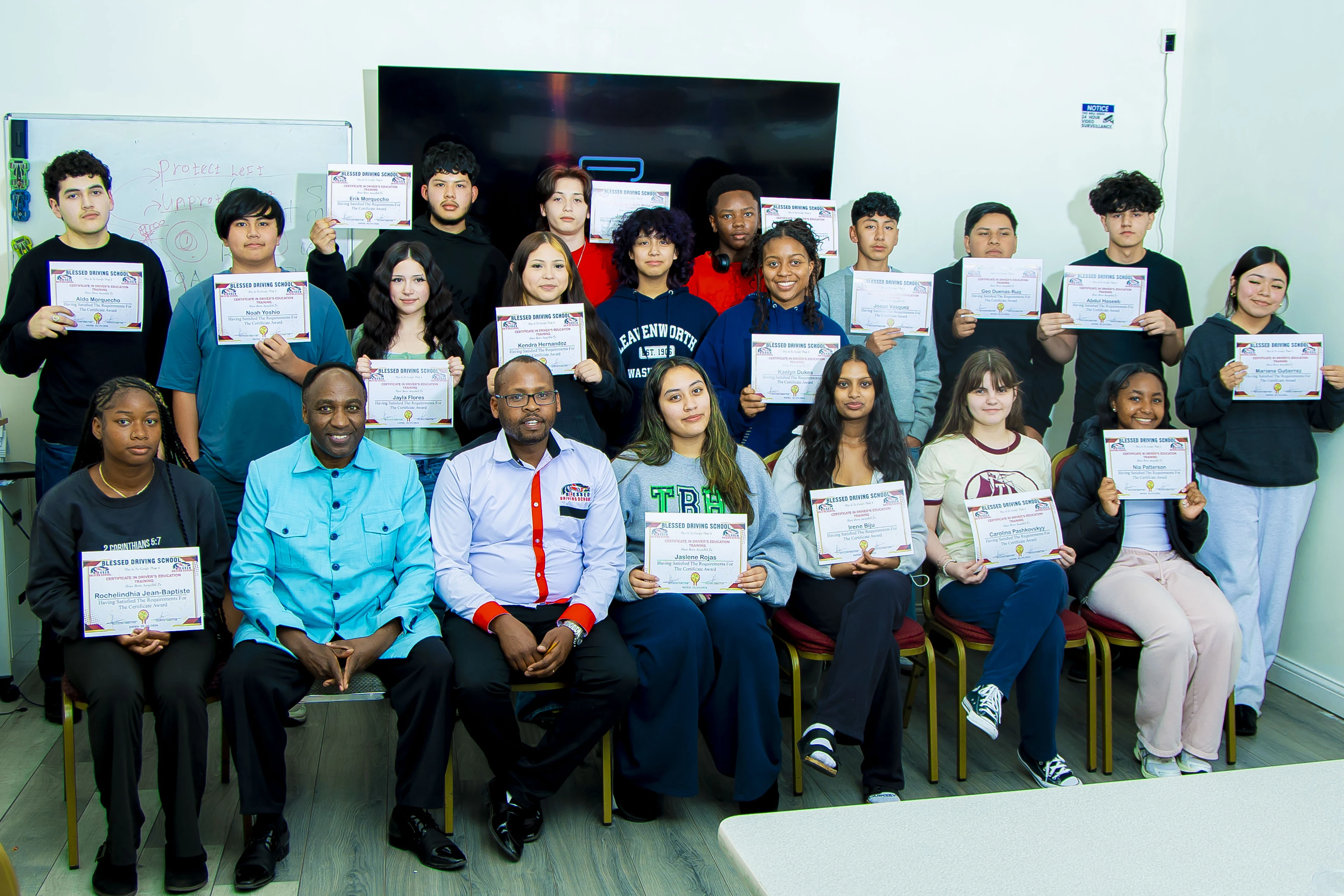 Students and instructors celebrating learning milestones